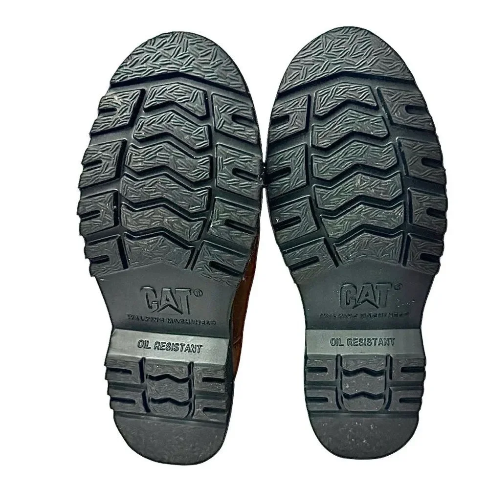 Caterpillar Safety Boots Mens Leather Work Shoes Size 6 M Soft Toe Pre-Owned